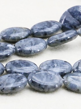 13X18mm椭圆形灰色闪光石散珠子 DIY手工串项链手链蛋形隔珠饰品