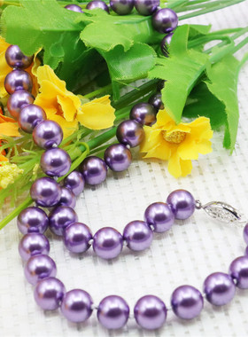 diy紫罗兰饰品手工礼物珍珠项链