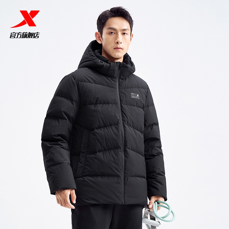 特步运动羽绒服男款2025秋冬季新款加绒加厚保暖外套976429190171