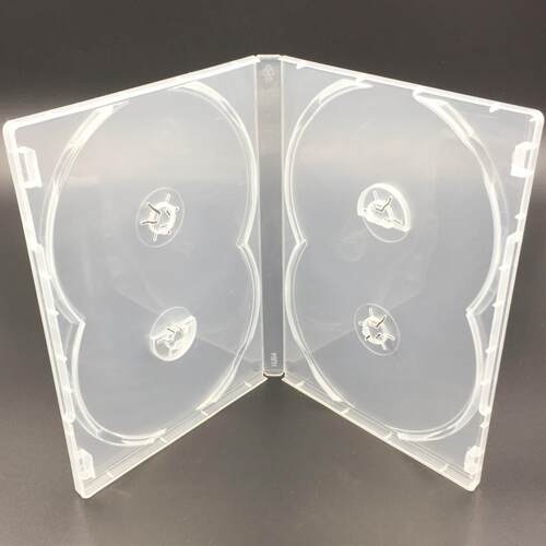 全透明DVD盒cddvd塑料盒子4片 加厚塑料光盘盒四碟可插封面多片装
