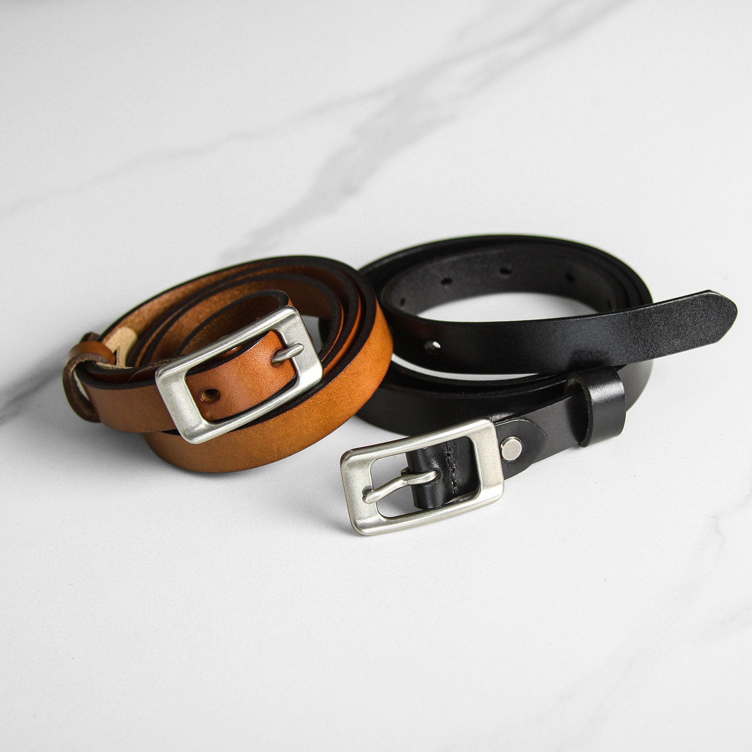 告密者头层纯牛皮日字扣休闲时尚百搭窄皮带真皮文艺女生细腰带