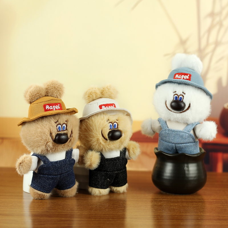 可爱萌牛仔裤小熊挂件毛绒玩具