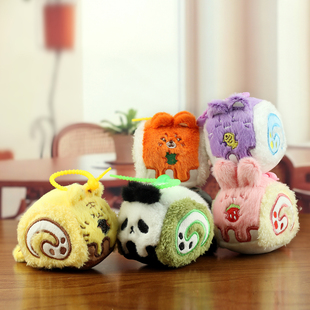 甜品瑞士卷公仔小挂件娃娃批发蛋糕包挂饰钥匙扣熊猫玩偶毛绒玩具