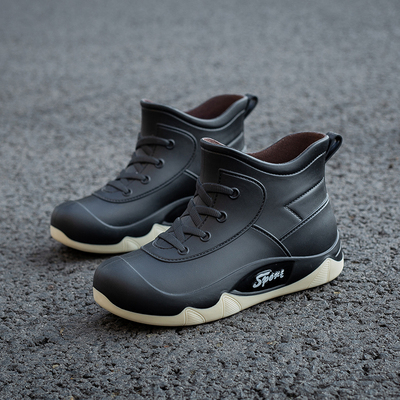 短筒运动雨鞋女款防滑防水厨房工作甜美胶鞋学生加棉雨靴成人水鞋