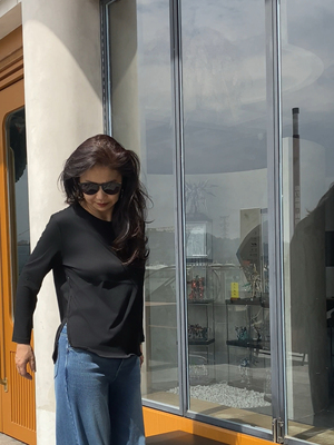 跨境长袖防晒夏季中长款瑜伽罩衫薄纱鲨鱼裤搭配上衣T恤女士中国