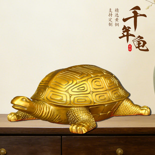 手工艺动物客厅宝宝周年纪念 千年龟抓周长寿龟摆件周岁宴踩龟中式