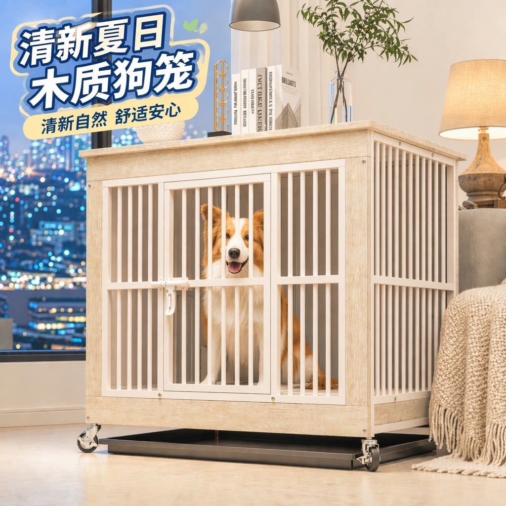夏季专用小中大型犬狗笼子耐用木狗笼子