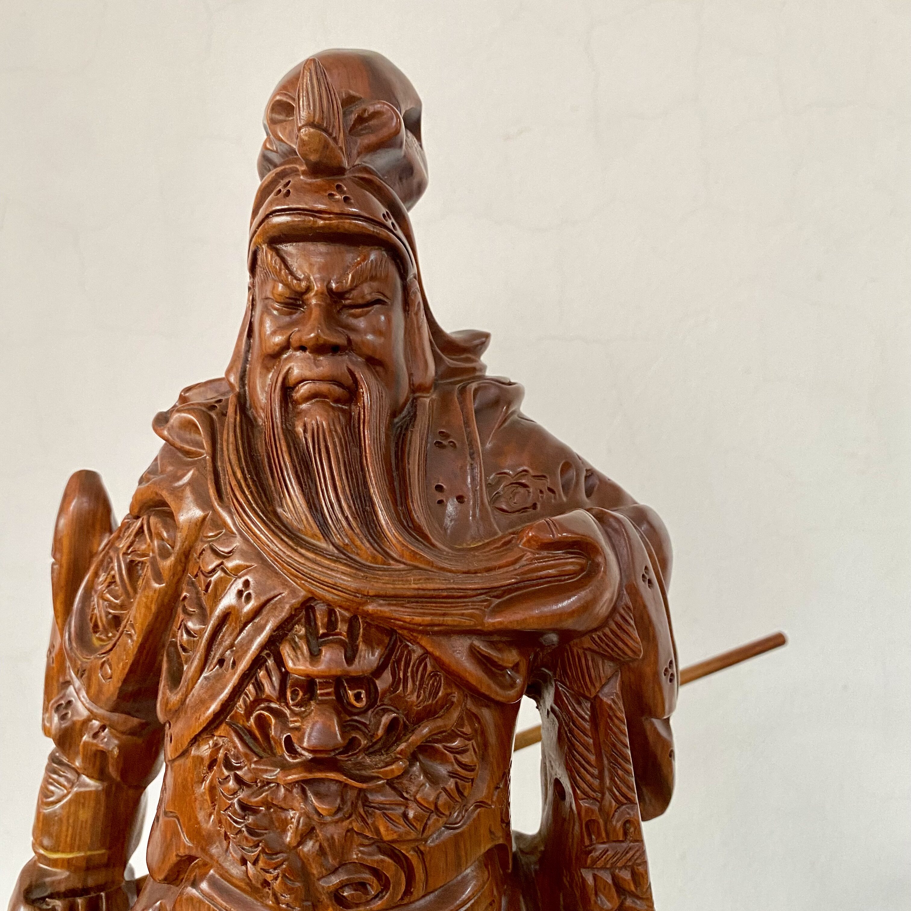 花梨木雕关公像关二爷神像武财神红木工艺品公司店铺开业供奉摆件