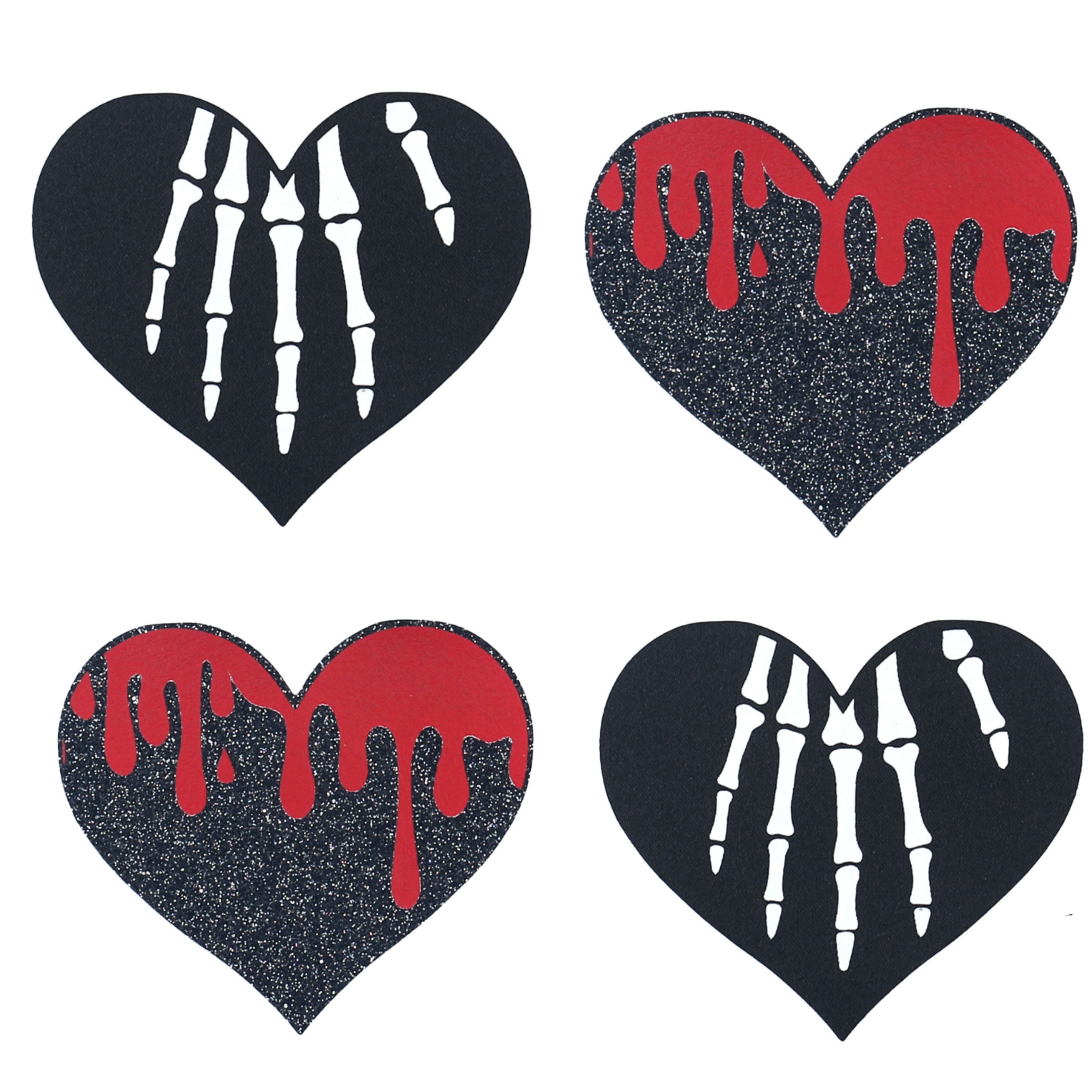 另类乳贴万圣节搞怪乳贴外贸现货黑色心形流血胸贴夜场派对贴纸