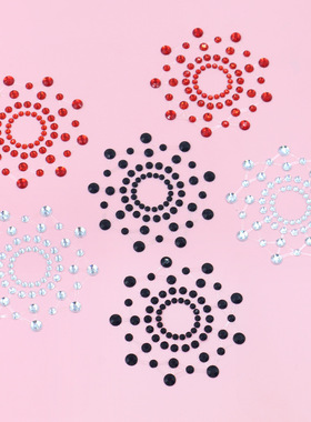 跨境现货无痕性感一次性美胸贴放射状钻石款镂空乳贴胸部装饰镂空