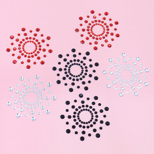 跨境现货无痕性感一次性美胸贴放射状钻石款镂空乳贴胸部装饰镂空