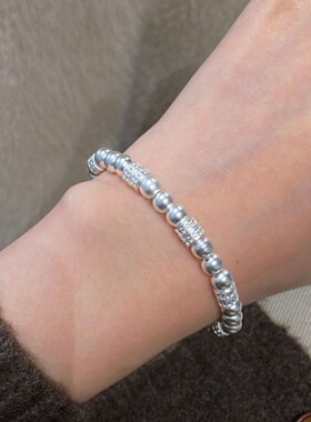 银色转运珠冷门镶钻手链女高级感设计手饰批发手饰首饰串珠珠女生