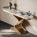 轻奢风岩板玄关台轻奢靠墙入户正对门创意高端极简艺术玄关桌条案