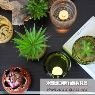 原单小号玻璃小水培鲜花多肉花瓶笔筒杂物罐酒吧蜡杯烛台摆件礼品