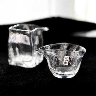 出口日本原单尾货人工吹制加厚公道杯无铅环保玻璃健康微瑕茶杯