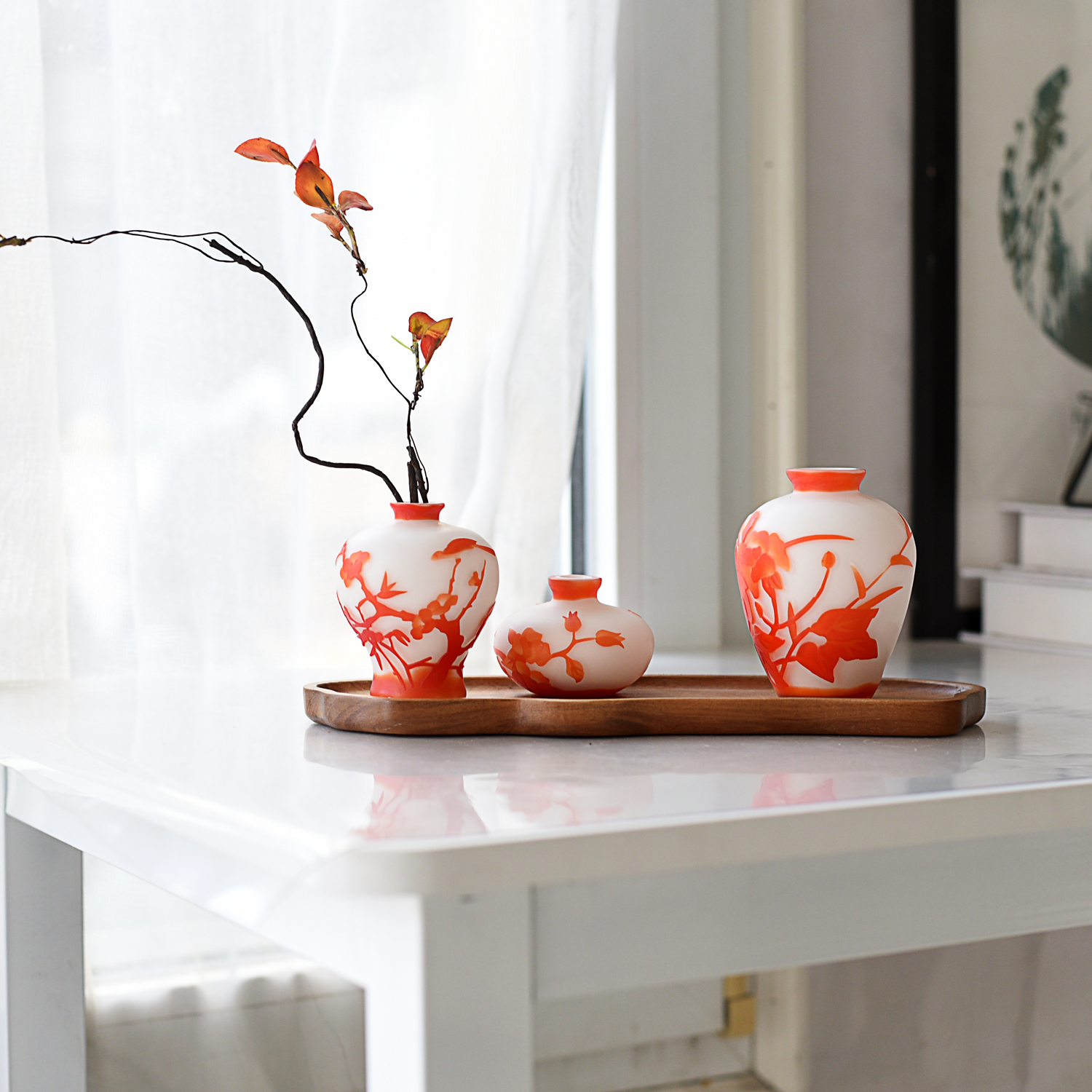 小号葛蕾雕刻玻璃花瓶