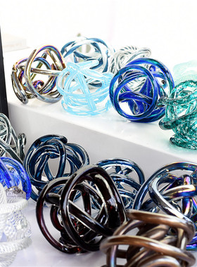 雏禾彩色玻璃摆件小清新家居装饰