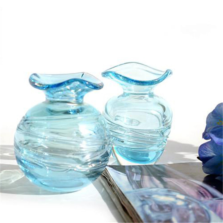 二级品清仓天蓝色通透精油小花瓶
