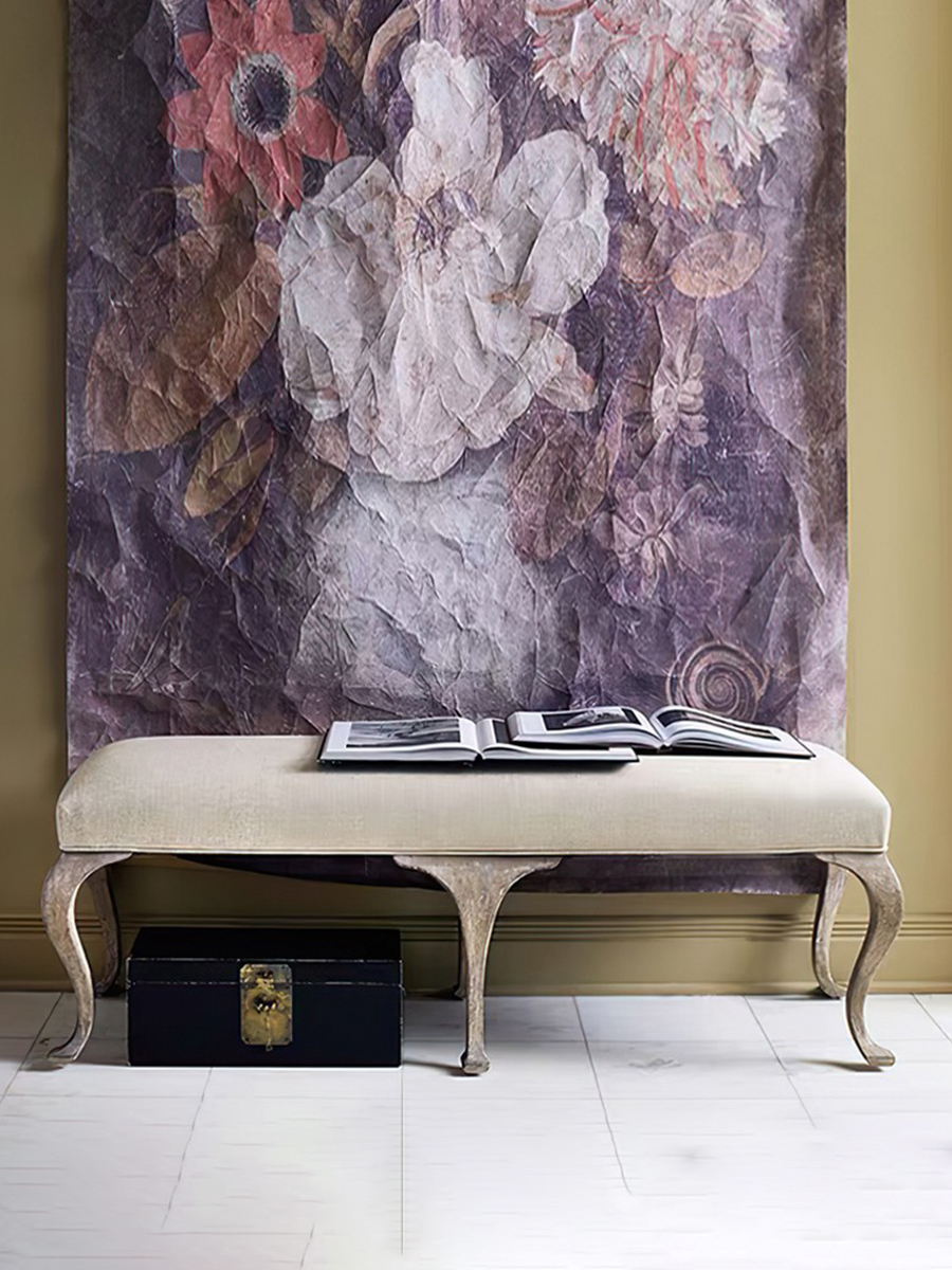 美式实木床尾凳卧室床边凳布艺复古门厅换鞋凳休息长凳法式沙发凳