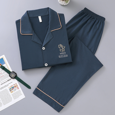 打底起居揭阳睡衣男士开衫宽松春秋季纯棉夏薄款秋冬季家居服套装