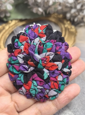 日本海外vintage中古复古手工布艺花朵胸针胸花孤品