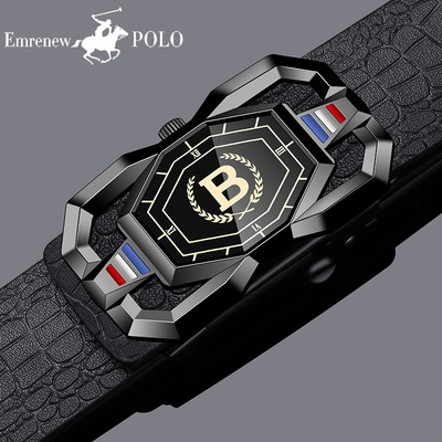 安普里保罗男士皮带新款自动扣腰带潮流百搭时尚裤腰带中青年皮带