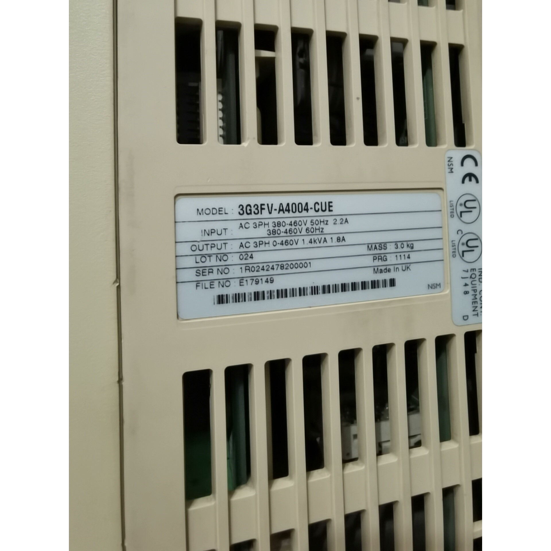 变频器3G3FV-A4004-CUE出售,三相电,输入