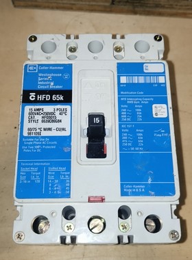 美国原装Cutler-Hammer卡特拉汉莫HFD65k断路
