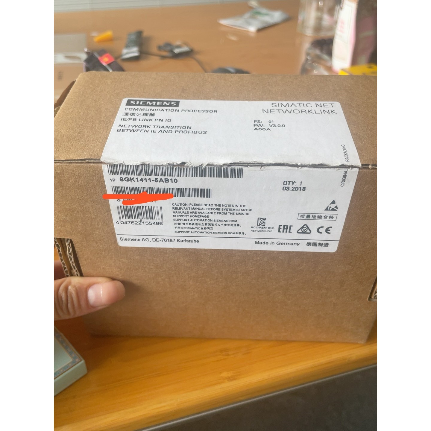 6GK1411-5AB01仅开封,里外序列号一致,需要联系