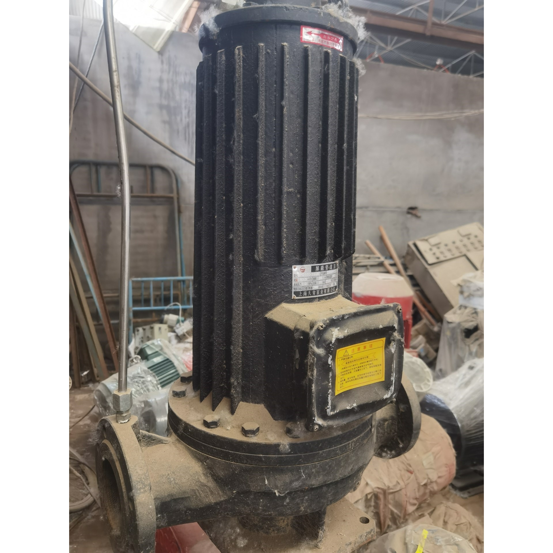 上海久肯SPG100-160A屏蔽管道泵,11kw功率,流量