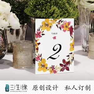 欧式席位卡婚礼桌卡桌牌台卡森系创意婚庆用品定制结婚年会席卡
