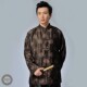 民族铜扣立领爸爸复古上装 中式 香云纱礼服外套时尚 男长袖 春秋唐装