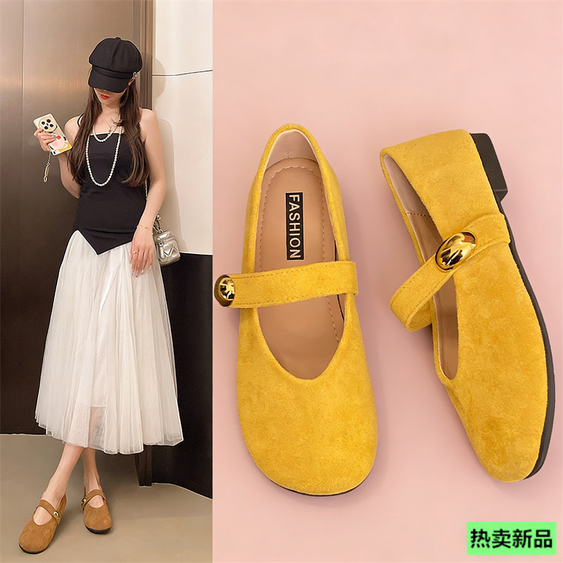 平底单鞋女2026年春季新款韩版百搭一脚蹬休闲豆豆鞋浅口软底软皮,女鞋,浅口单鞋,淘宝优惠券,粉丝福利购,淘宝优惠卷