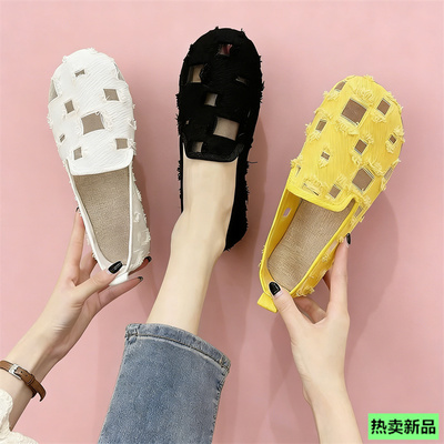 大码女鞋35-43 宽胖肥脚41夏老北京布鞋女网鞋单鞋镂空软底凉鞋42