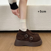 女春季 2026新款 小个子增高5cm松糕鞋 超火勃肯鞋 松糕百搭乐福女鞋