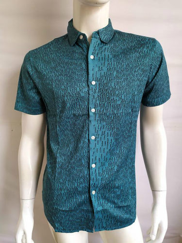 时尚休闲针织印花短袖衬衫