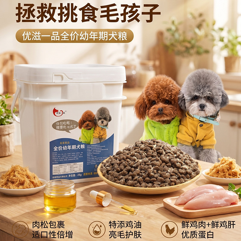 优滋一品全价成年幼年狗粮美毛护肤呵护肠胃高蛋白中小型犬通用粮