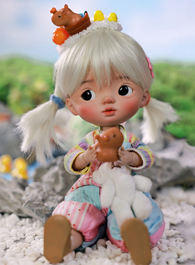 手工自制正版六分bjd娃娃Xavi豚豚彩色穿搭白熊玩偶sd玩偶全套女