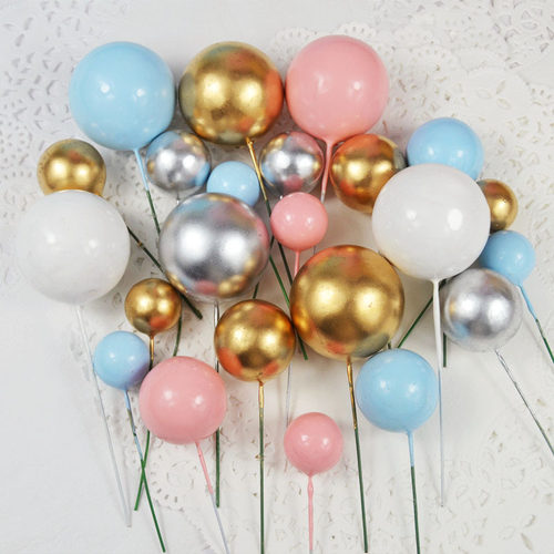 金色球银色球蛋糕装饰甜品台装饰