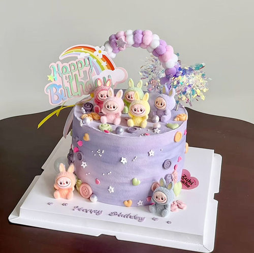 网红拉布布蛋糕装饰diy奶油胶配件插树脂迷你生日蛋糕摆件装扮