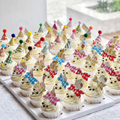 网红六一儿童节蛋糕装 饰 饰蝴蝶结小帽子插件纸杯打包盒修狗蛋糕装