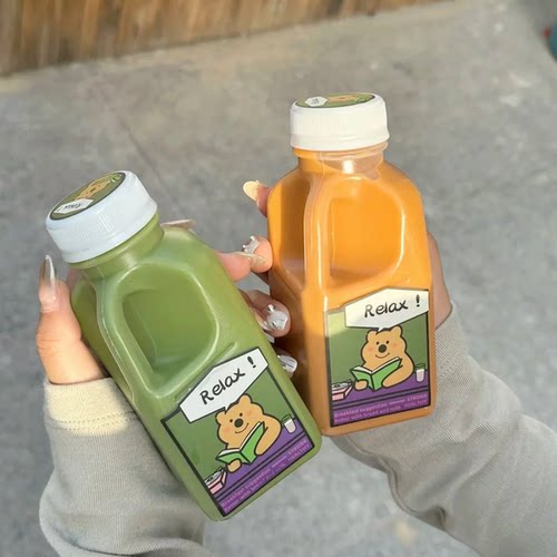 网红一次性牛奶瓶饮料瓶罐罐奶茶瓶子罐罐泰奶空瓶子酸奶塑料瓶子
