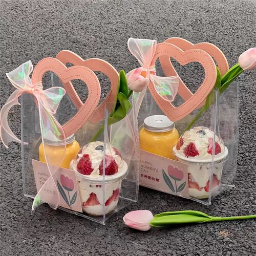 三八女神节快乐卡片波波杯甜品伴手礼手提袋郁金香花束爱心礼品袋