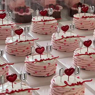 2026七夕情人节蛋糕装饰iloveyou爱心蜡烛插件情侣表白纪念日装扮