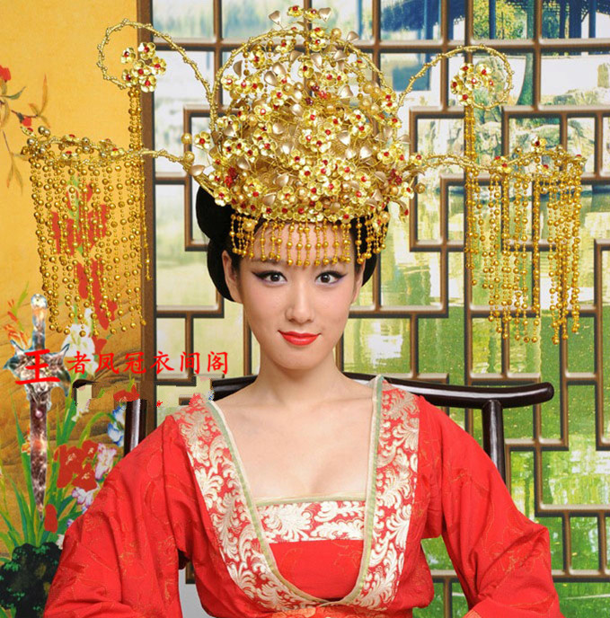 古装女头饰皇后贵妃凤冠中式新娘头饰影楼拍照女古装头饰1183款