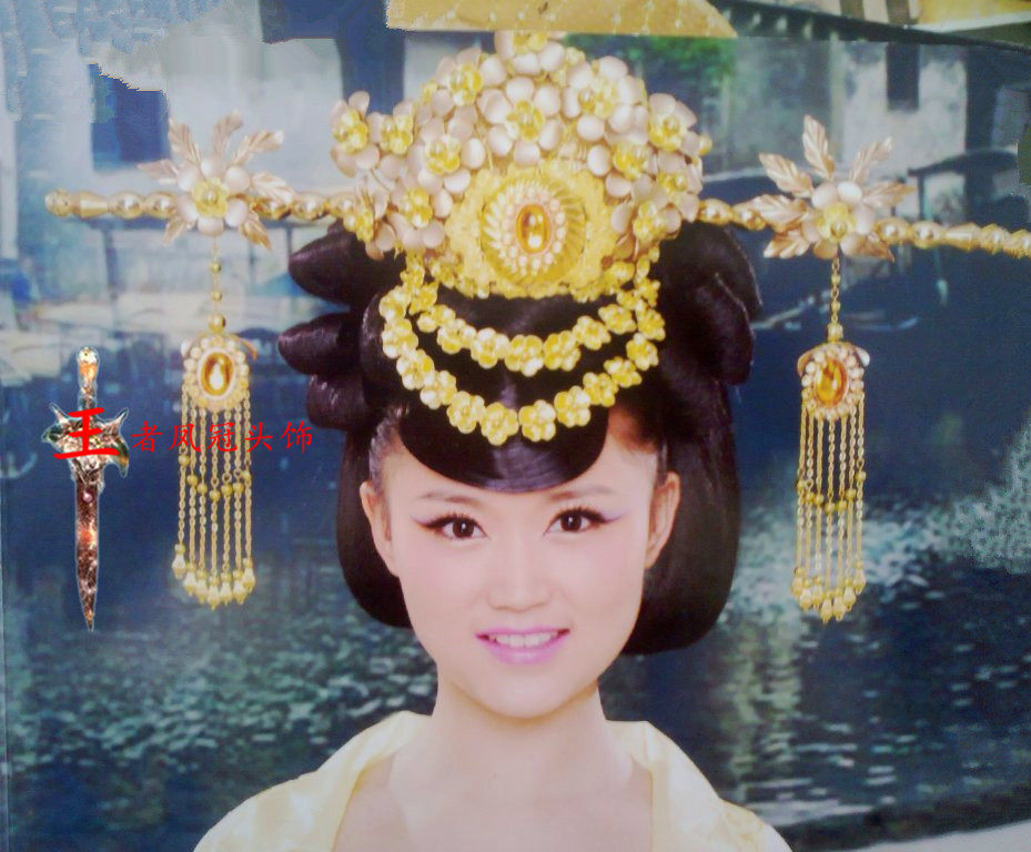 古装美人头饰汉服女头饰影楼拍照汉服结婚新娘凤冠舞台表演女头饰