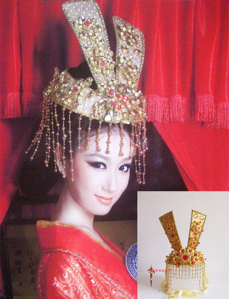 女古装发饰头饰皇后贵妃凤冠中式新娘头饰影楼拍照古装头饰79款