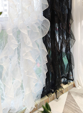 纱帘法式花边洛可可定做窗帘布防尘公主风卧室少女2020流行遮阳帘