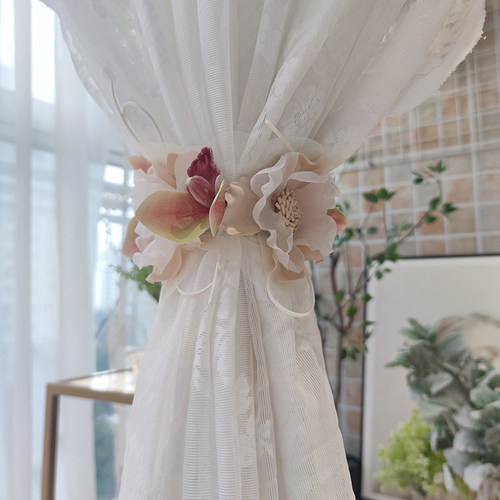 高端蝉翼纱玉兰花装饰绑带