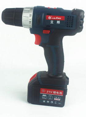 立邦锂电钻21V电转大功率冲击手电钻(双速35Nm 1500mA平推双电池)